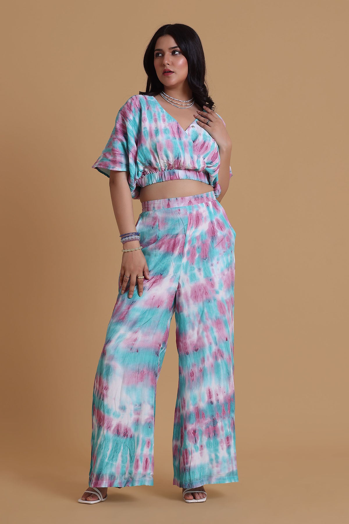 Multicolor Wrap Style Co-ord Set