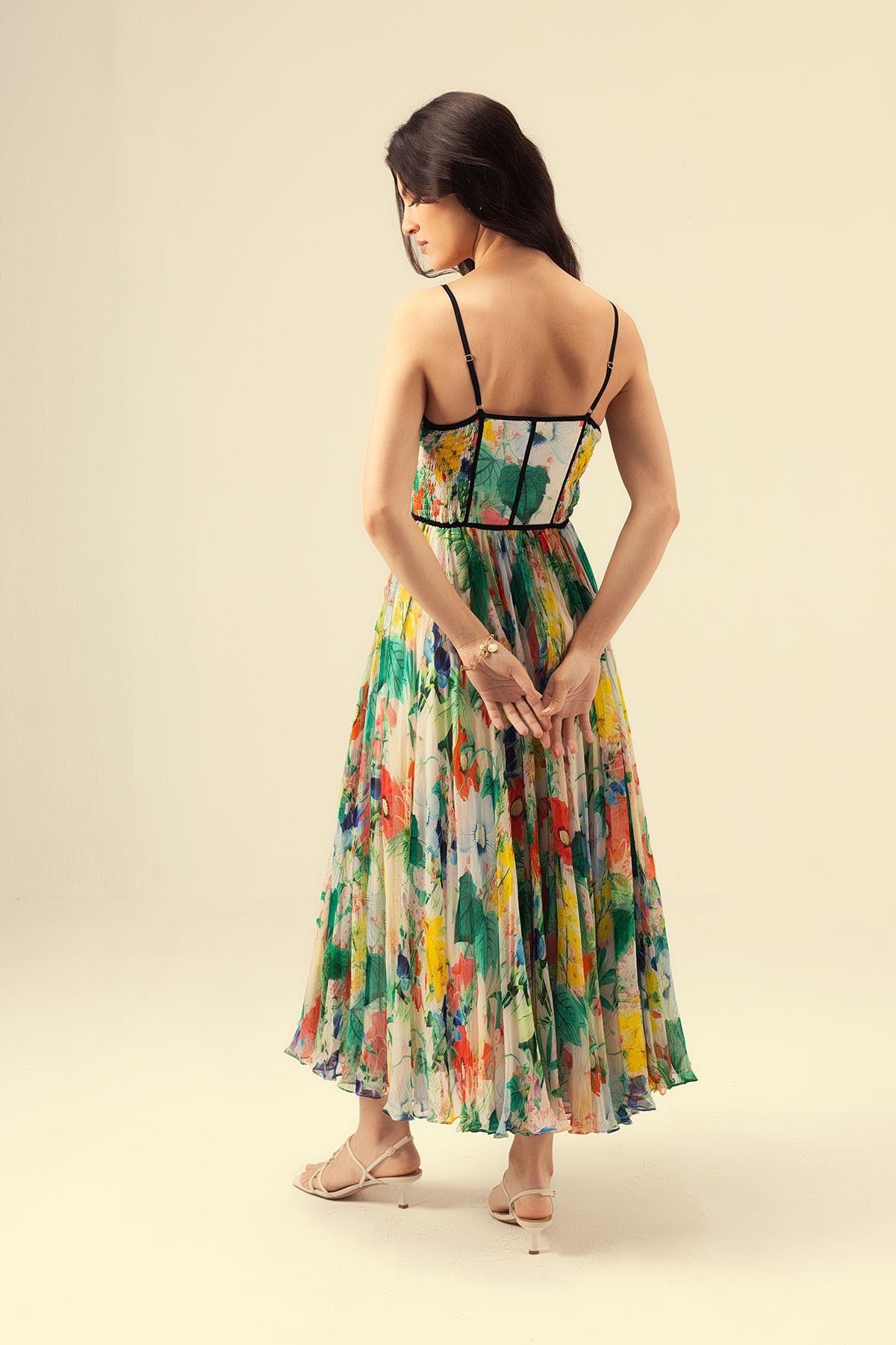 Multicolor Printed Corset Dress