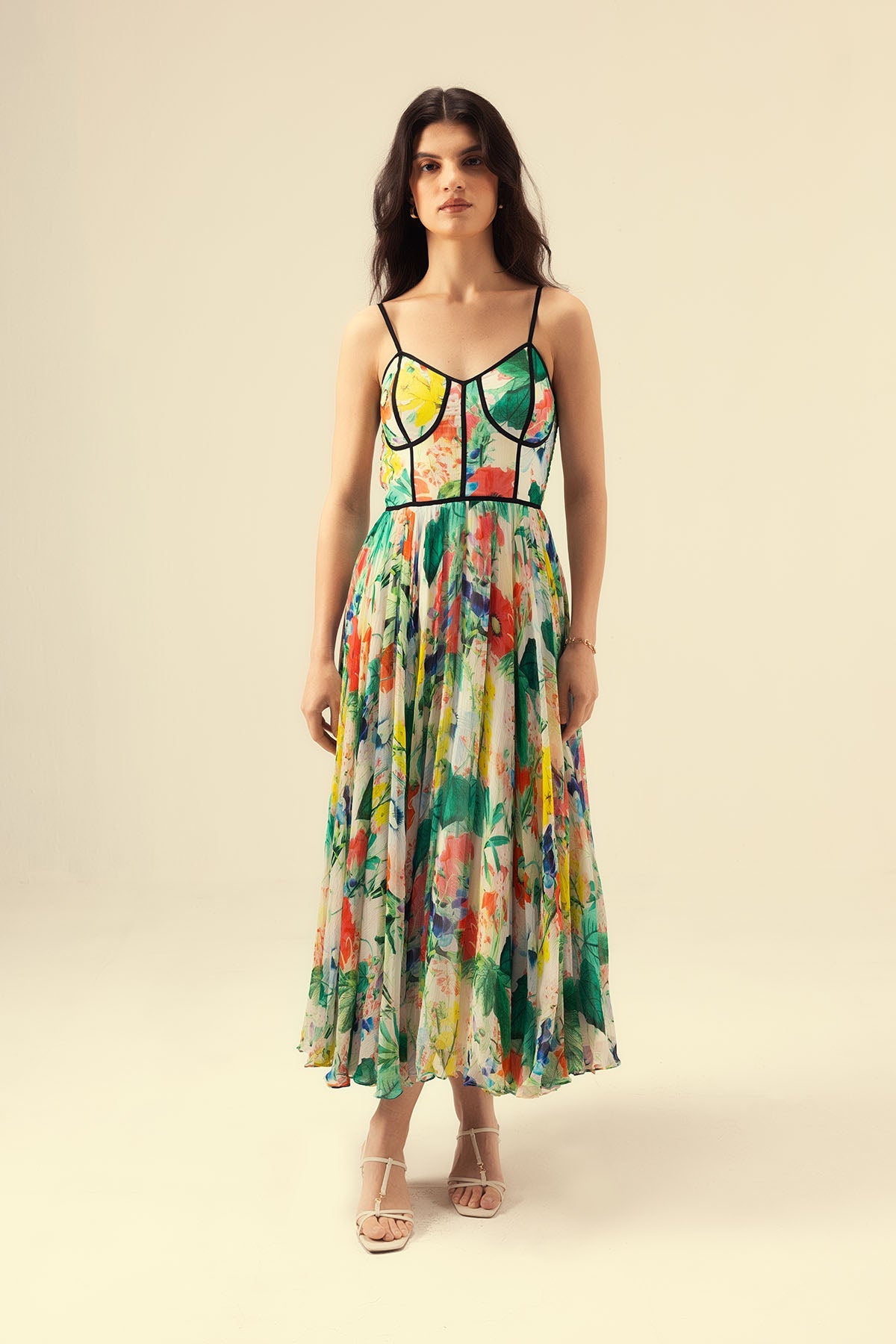 Buy Multicolor Printed Corset Dress by Reena Sharma for women online at ScrollnShops
