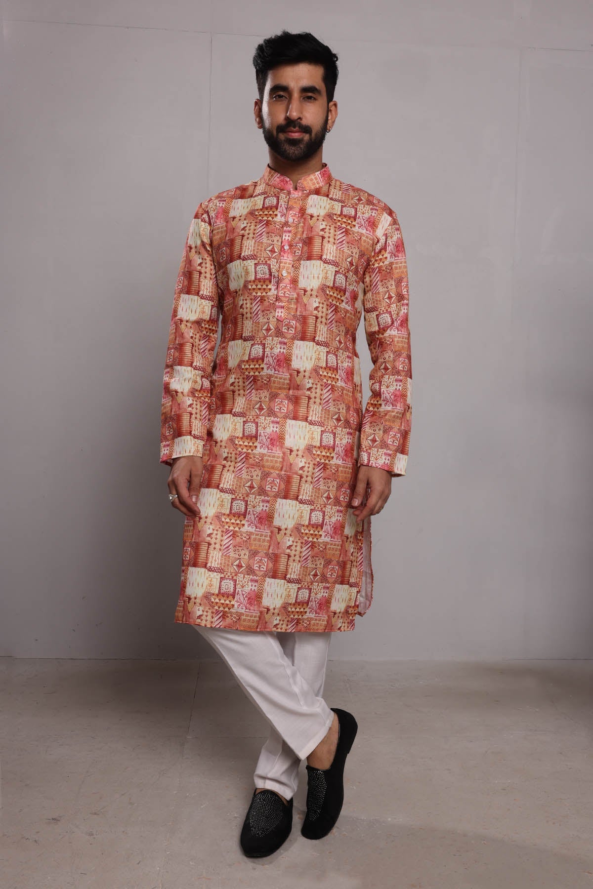 Buy Cotton Multicolor Printed Kurta by SNEHA B - Men for men online at ScrollnShops