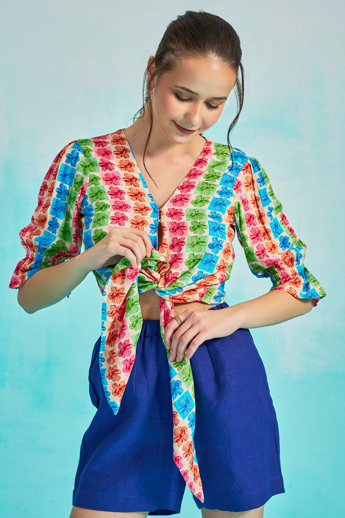 Multicolor Printed Fusion Set