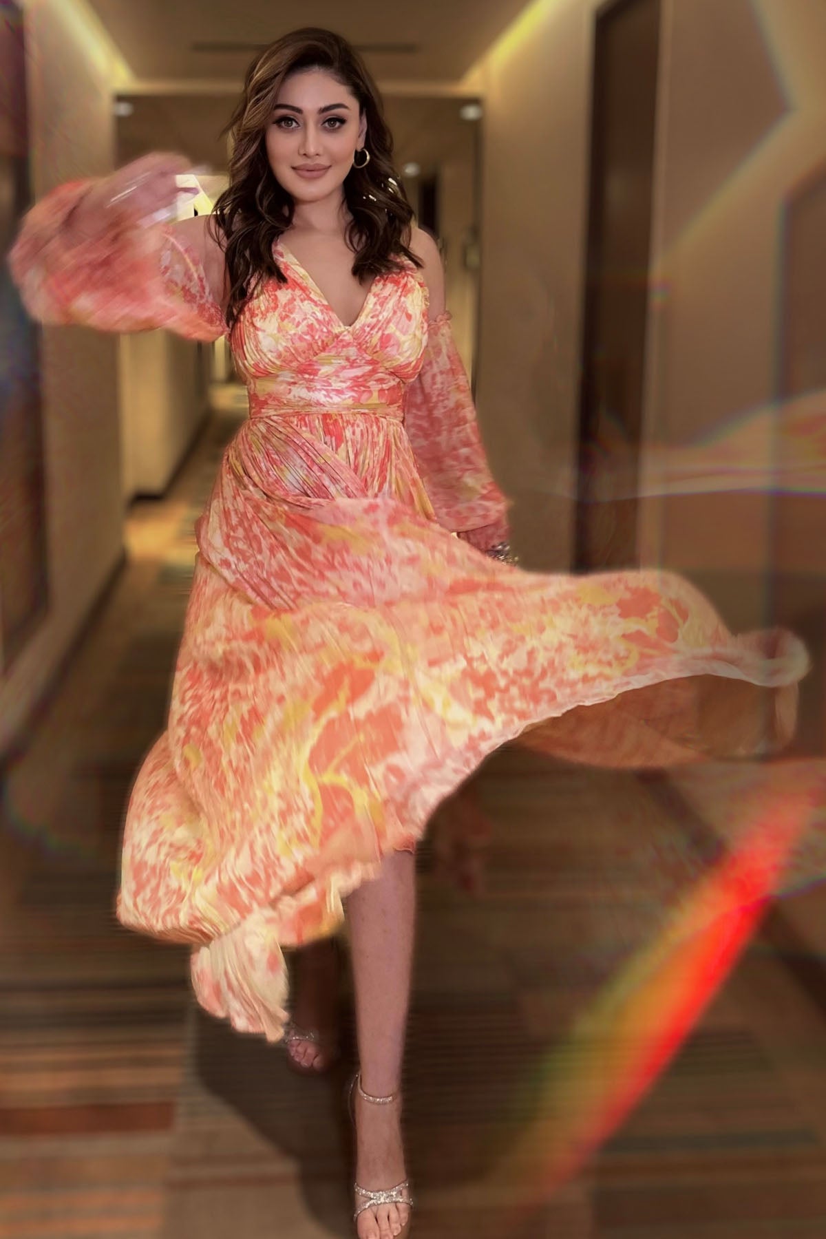 Multicolor Printed Halter Dress