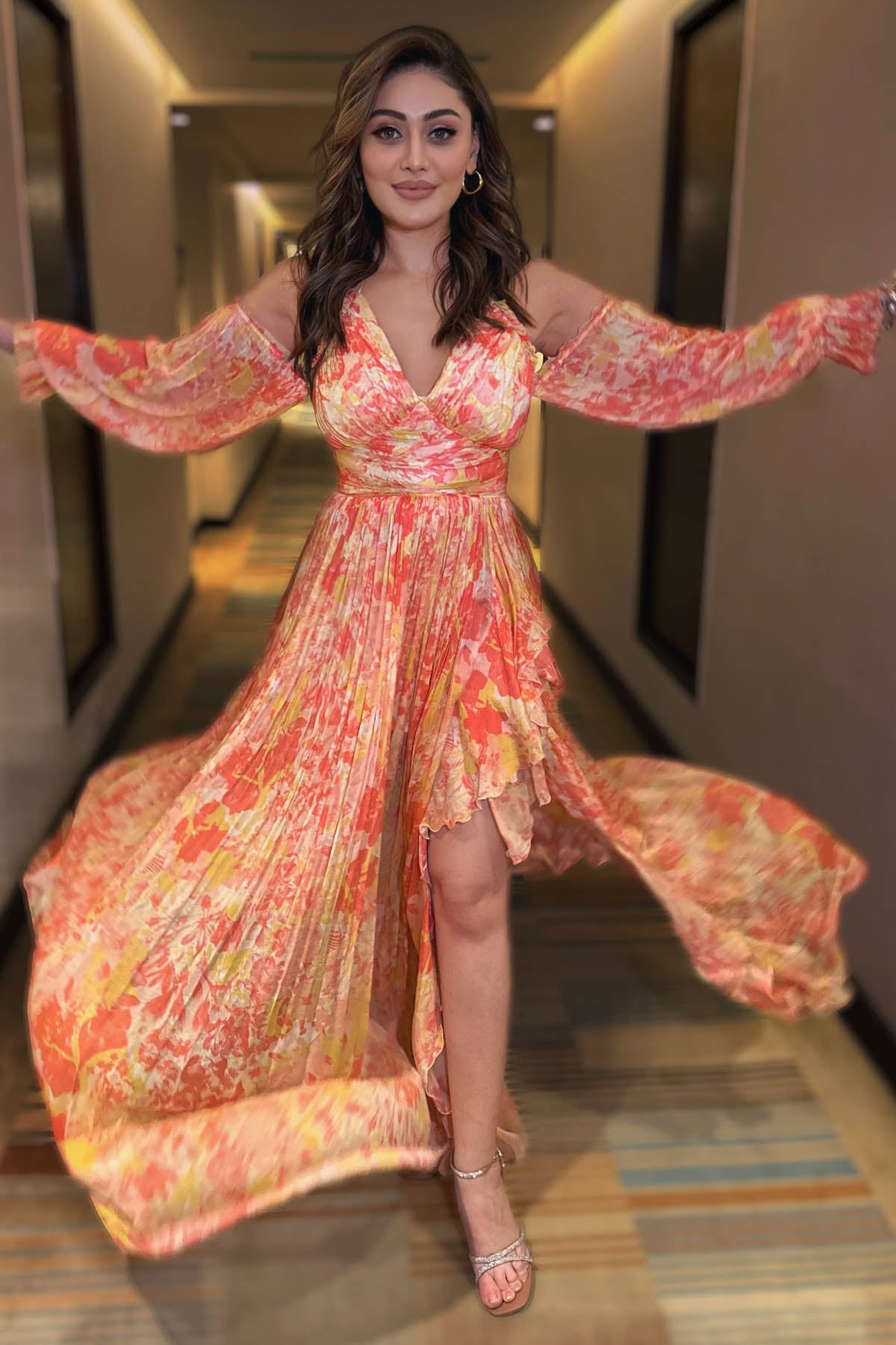 Multicolor Printed Halter Dress