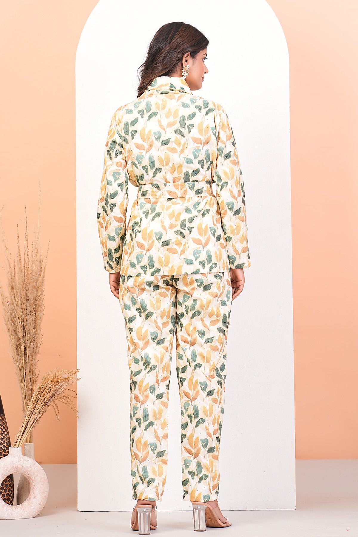 Multicolor Printed Jacket Set