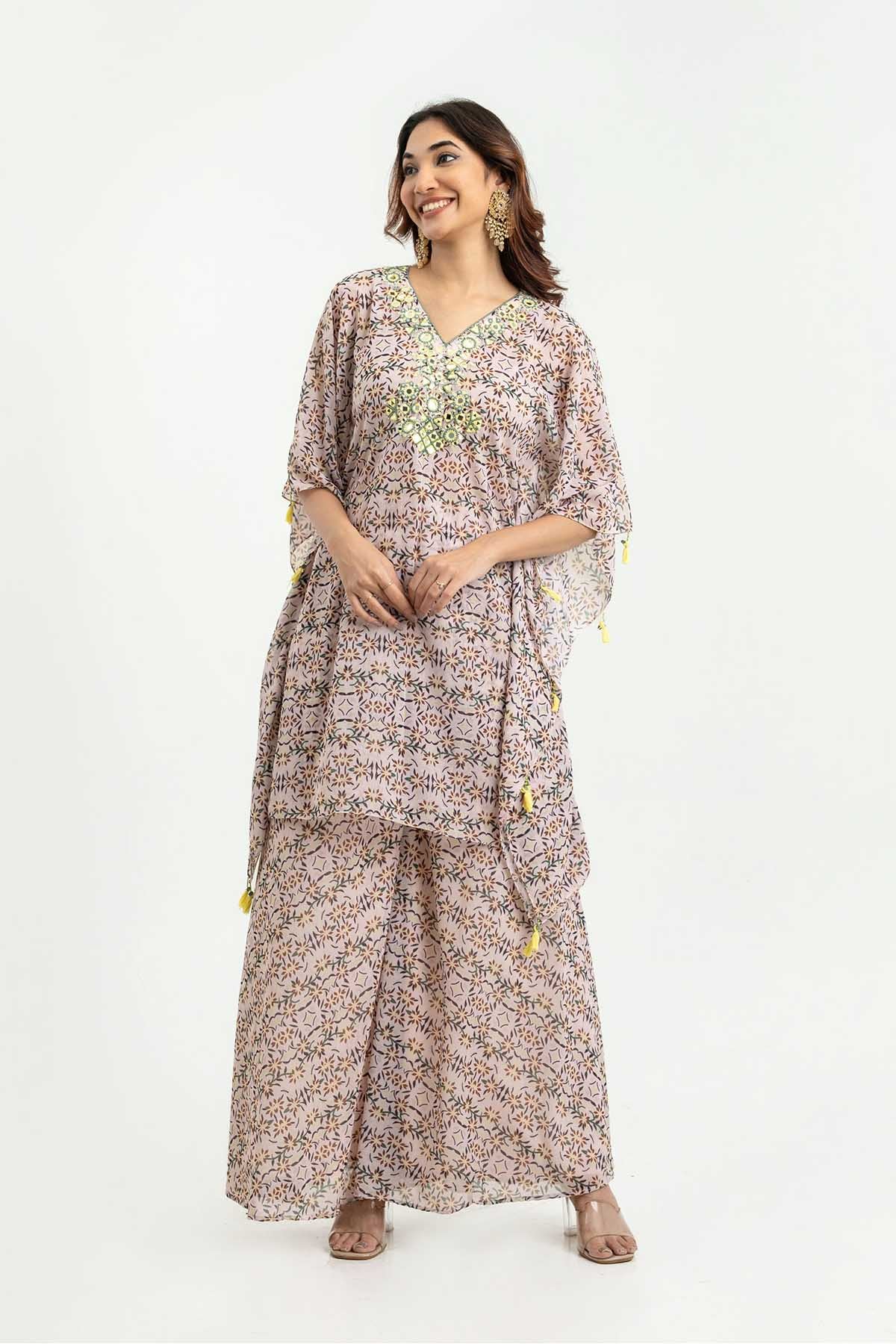 Multicolor Printed Kaftan Set