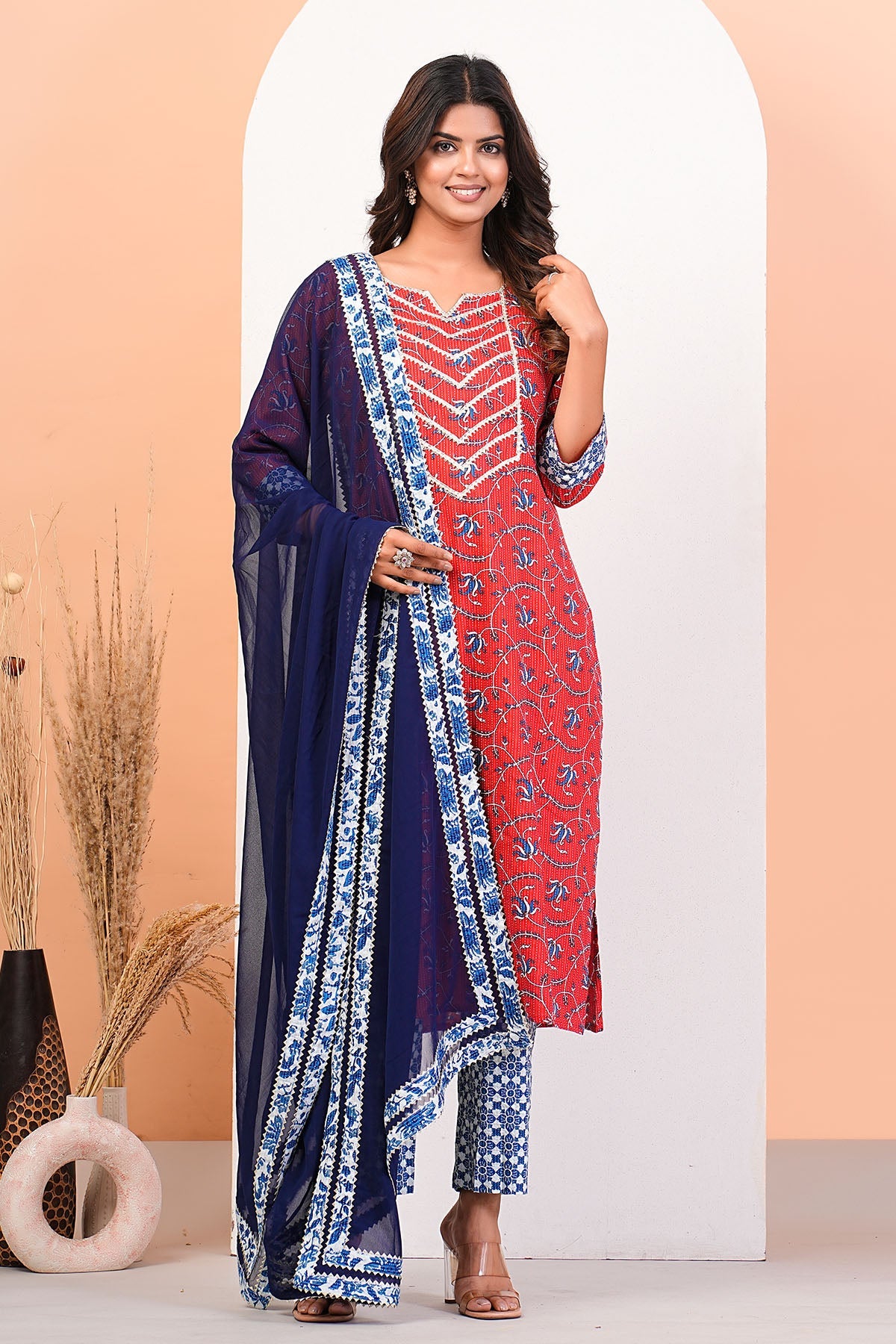 Buy Katha Cotton Print Kurta Set by Namita Sharma for Women online at ScrollnShops