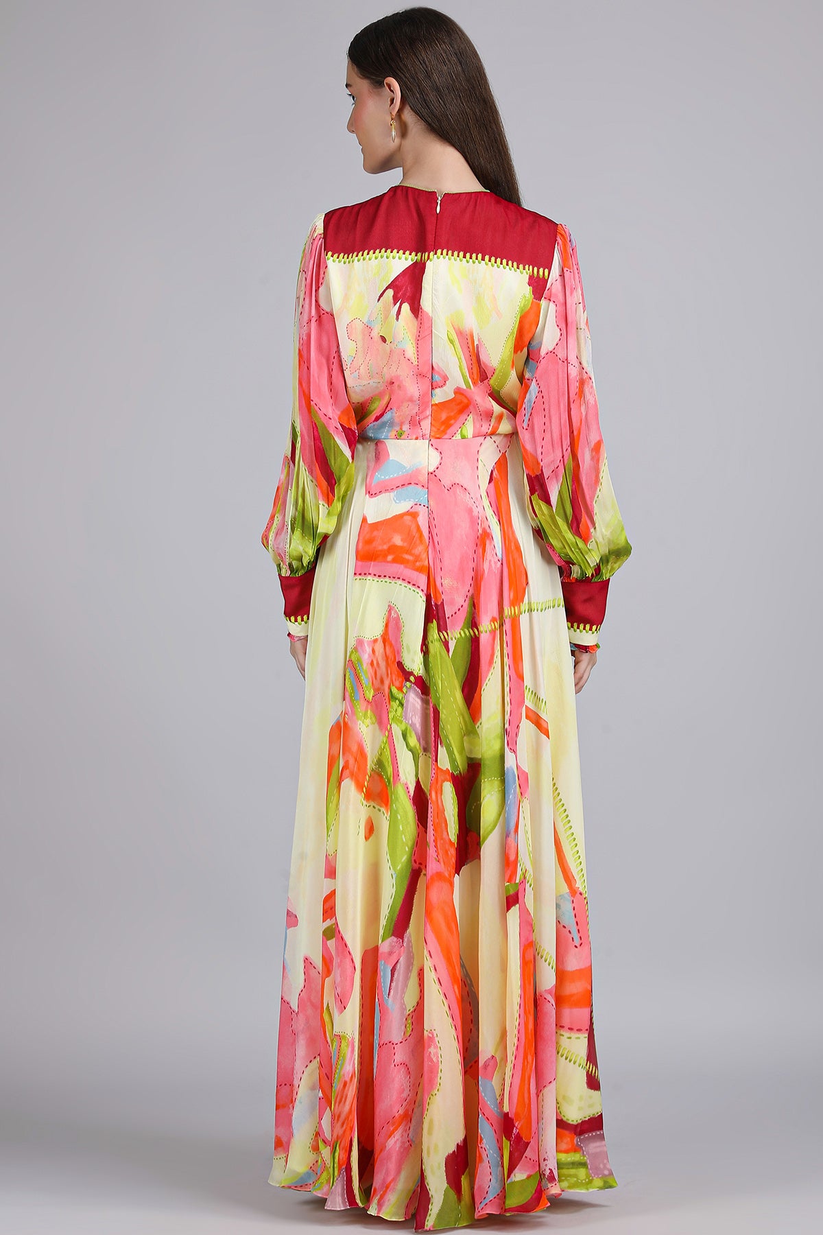 Multicolor Printed Maxi Dress