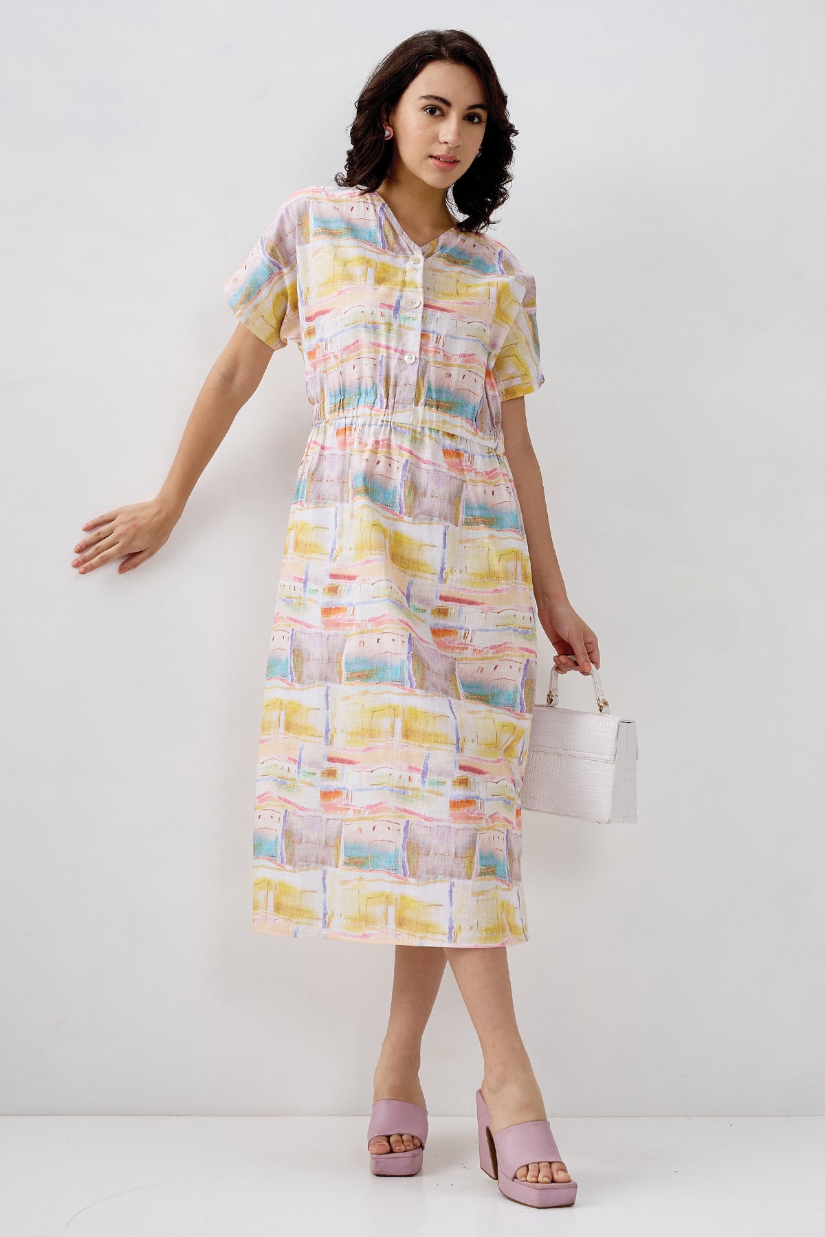 Multicolor Abstract Printed Dress