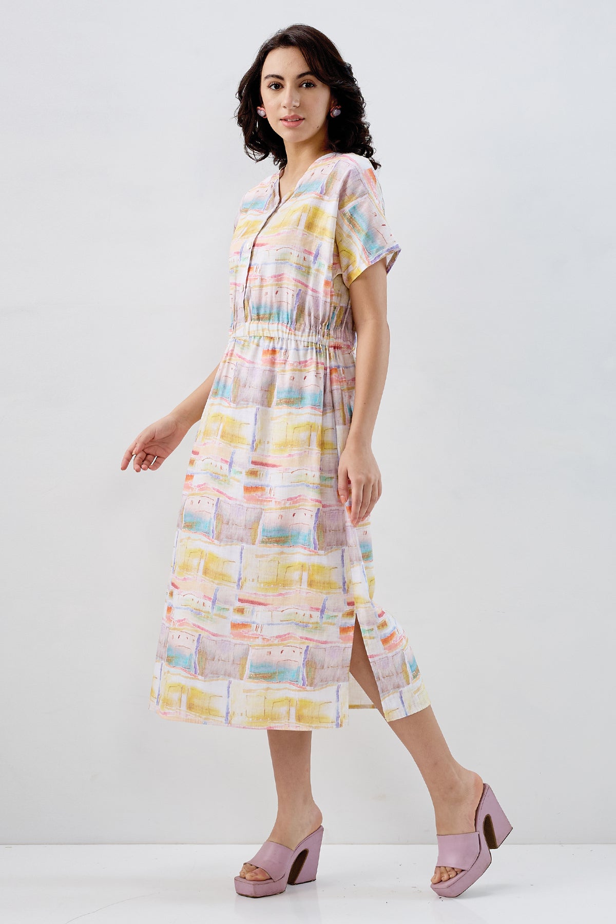 Multicolor Abstract Printed Dress