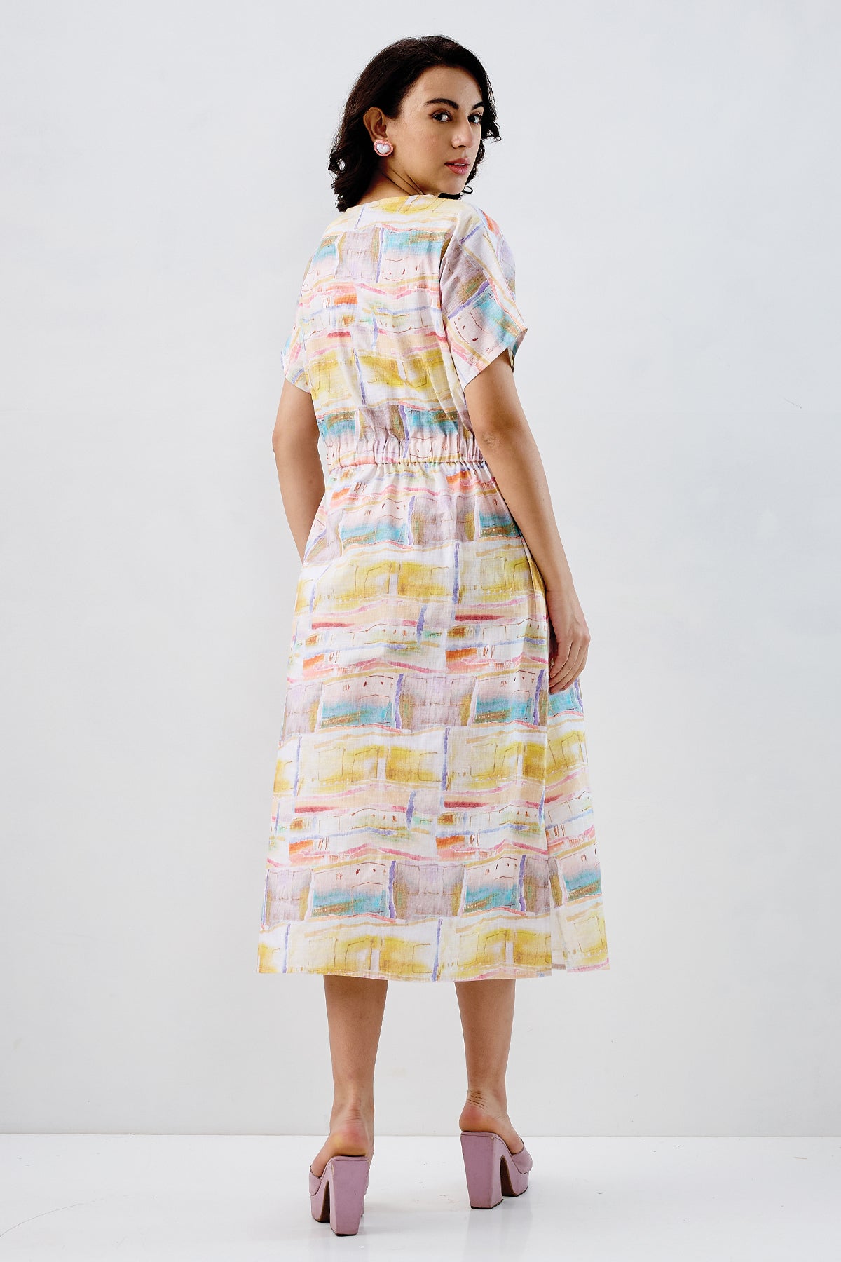 Multicolor Abstract Printed Dress