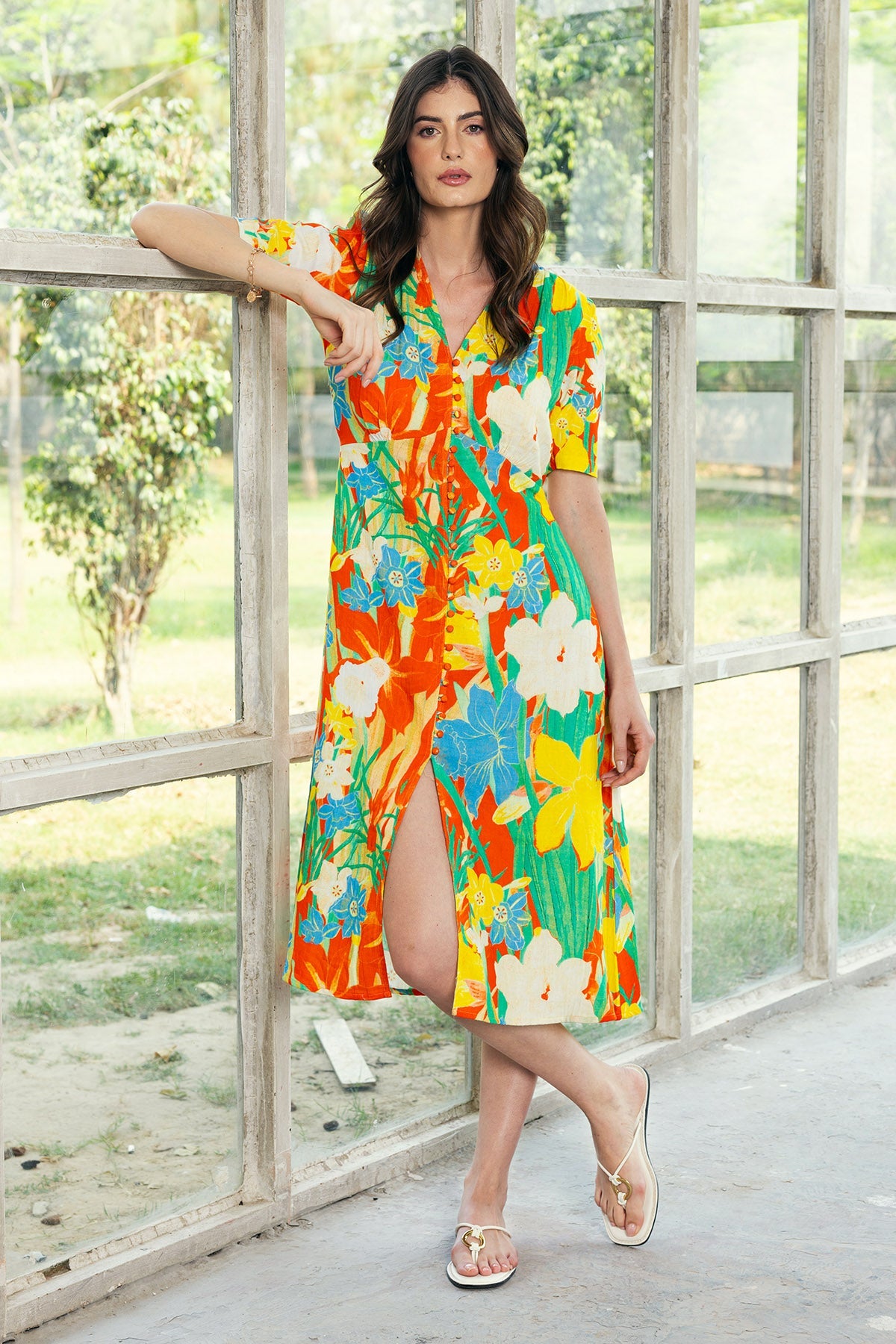 Buy Multicolor Printed Midi Dress by Reena Sharma for Women online at ScrollnShops