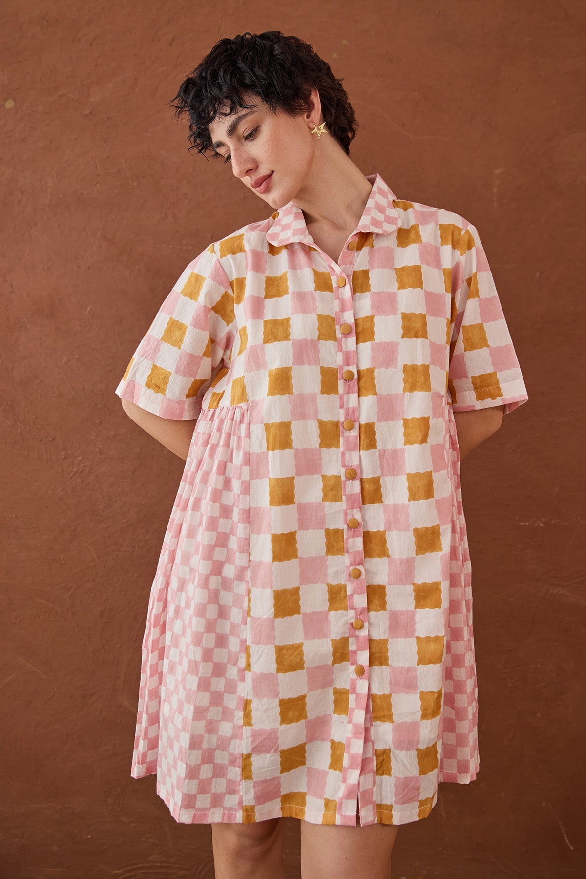 Buy Multicolor Cotton Shirt Dress by Taro India for women online at ScrollnShops