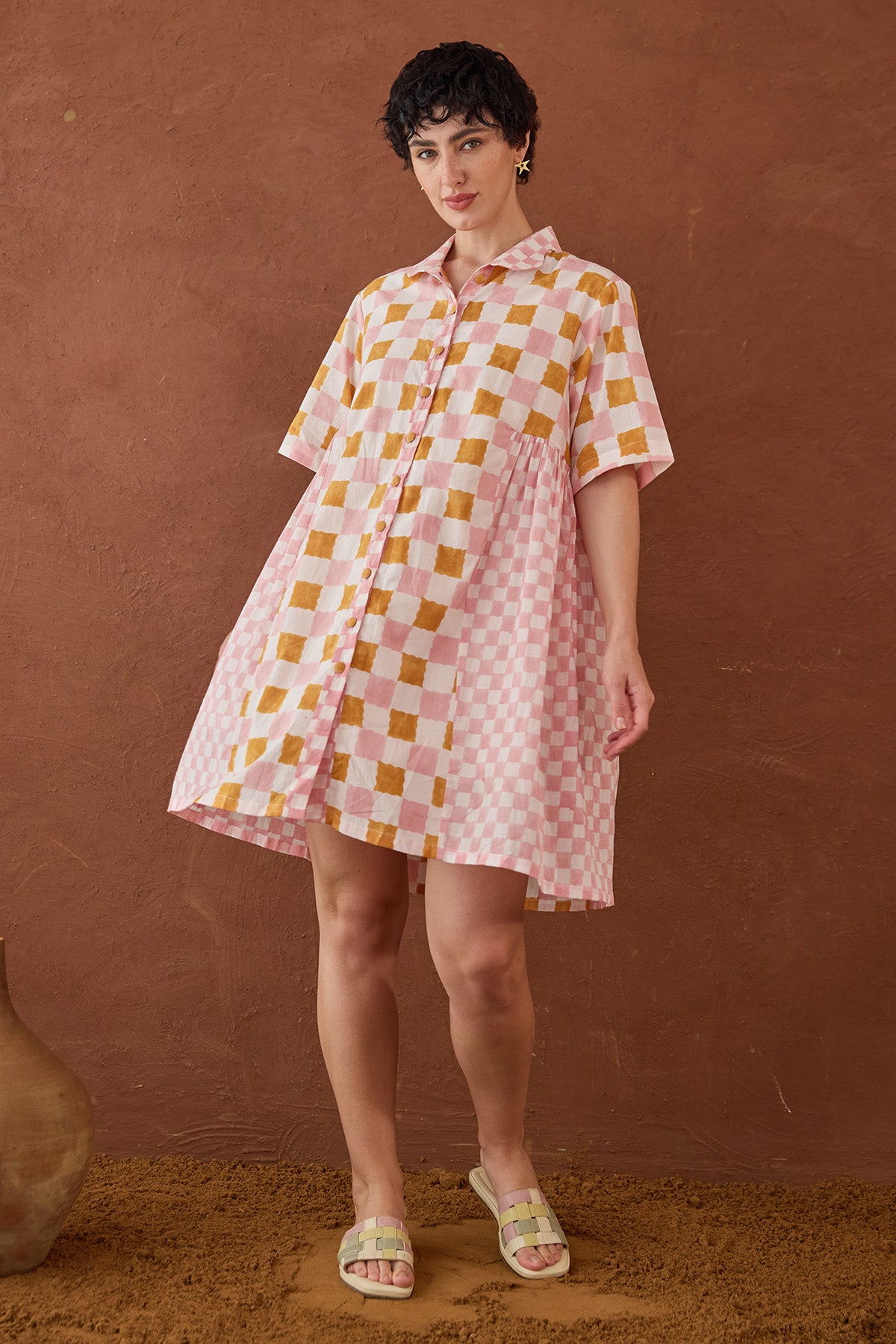 Multicolor Cotton Shirt Dress