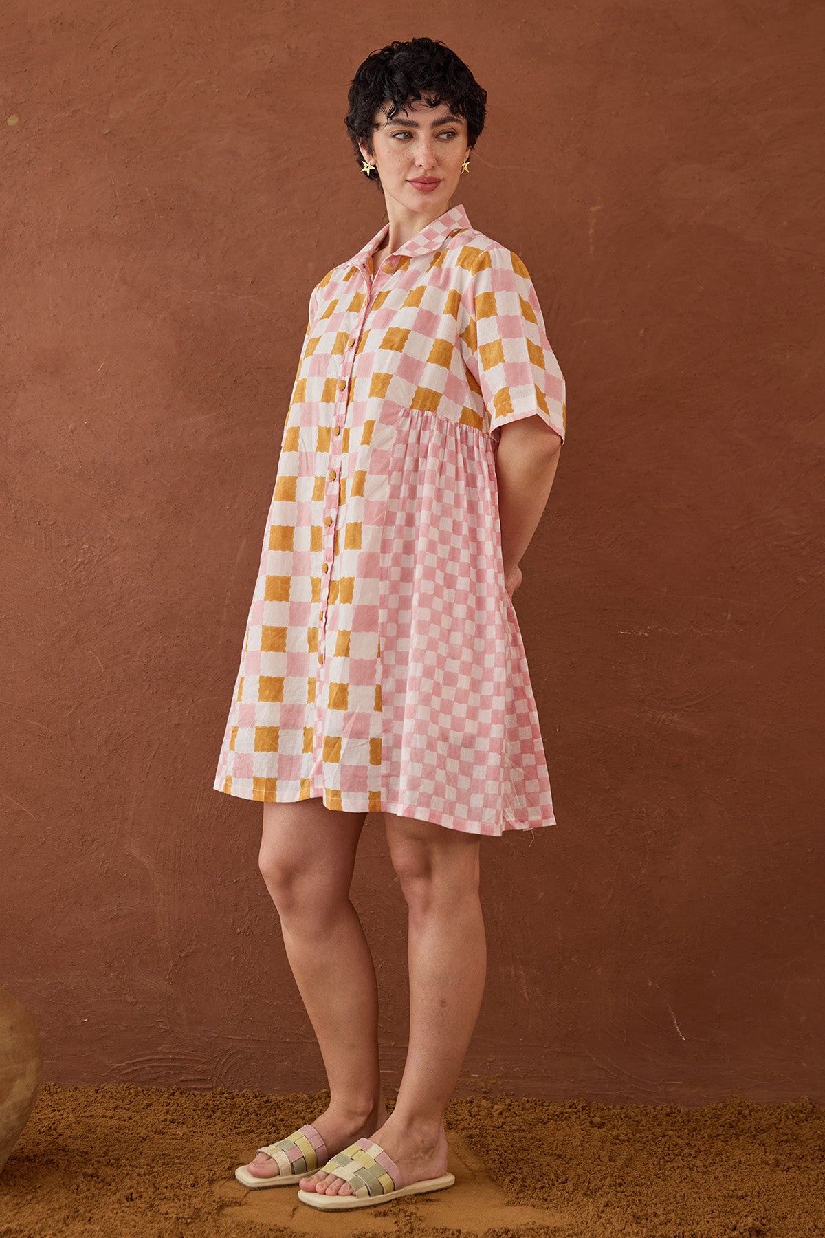 Multicolor Cotton Shirt Dress