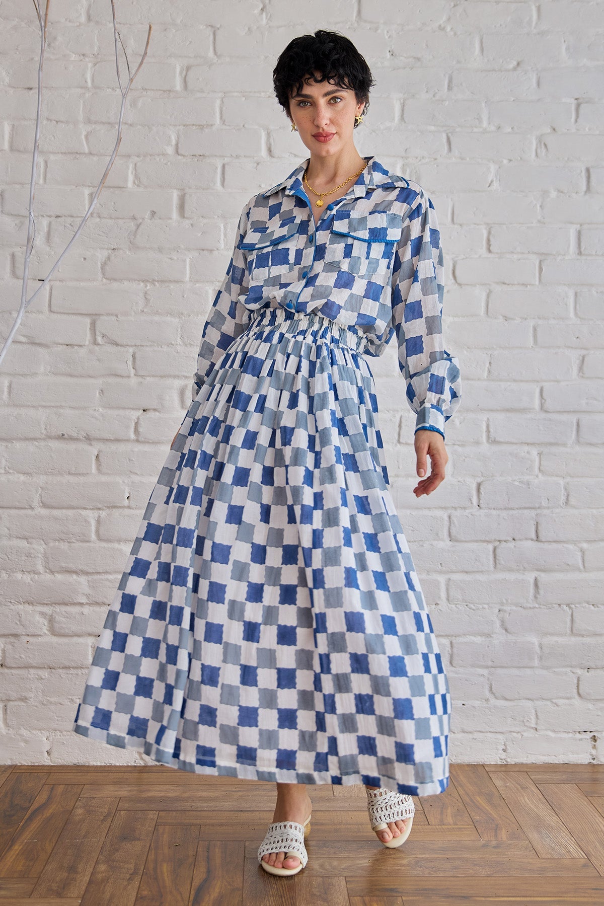 Buy Multicolor Printed Shirt & Skirt by Taro India for women online at ScrollnShops