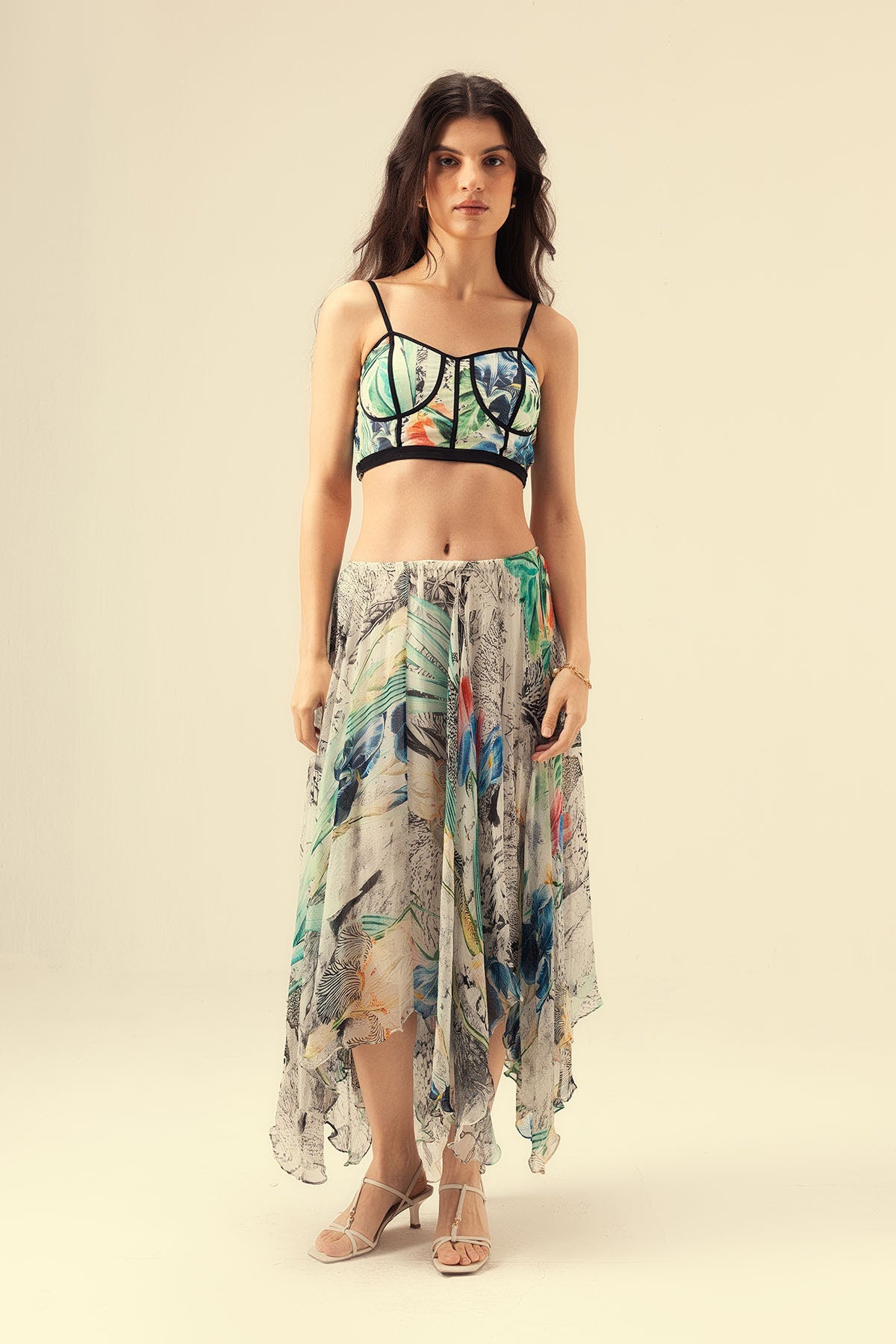 Buy Multicolor Printed Skirt Set by Reena Sharma for women online at ScrollnShops