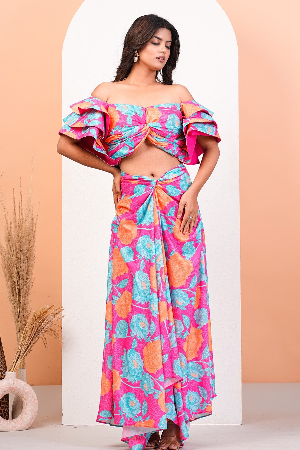 Buy Multicolor Printed Top & Skirt by Namita Sharma for Women online at ScrollnShops