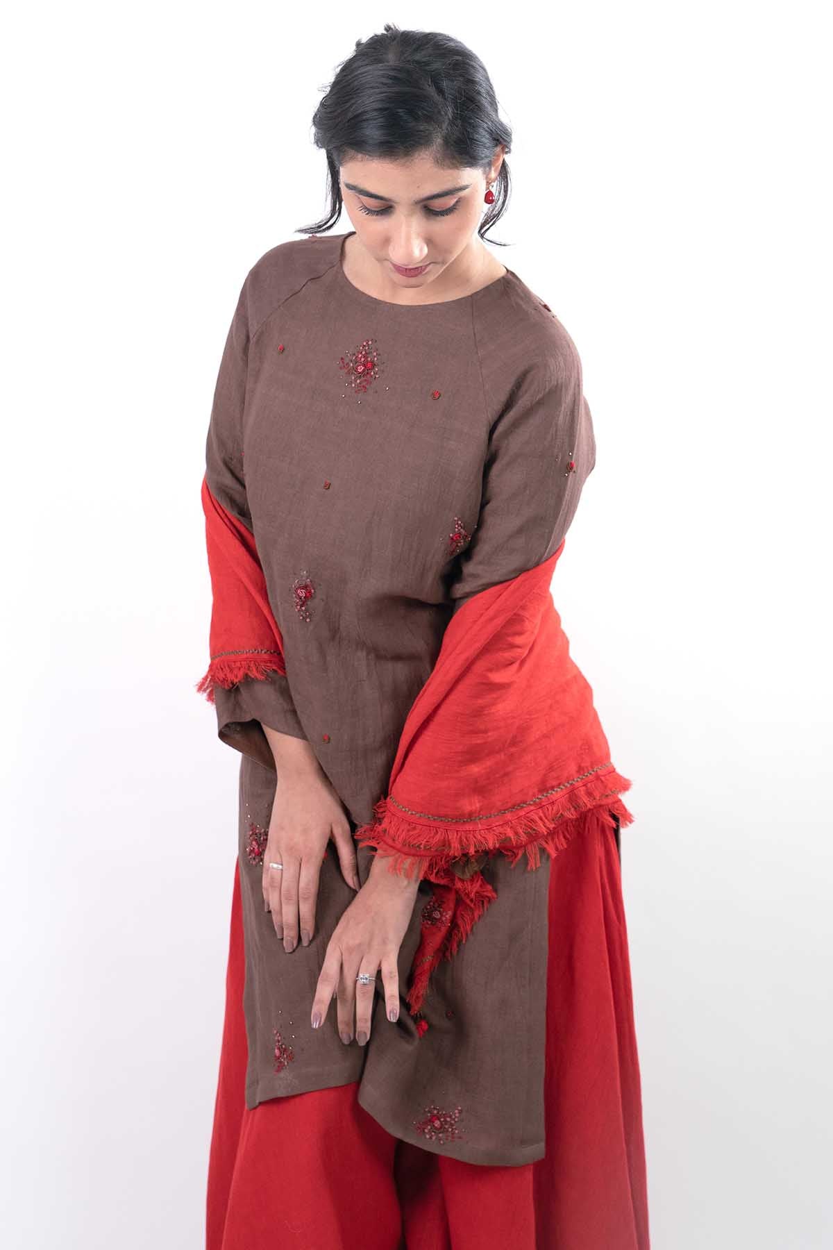 Multicolor Round Neck Kurta Set