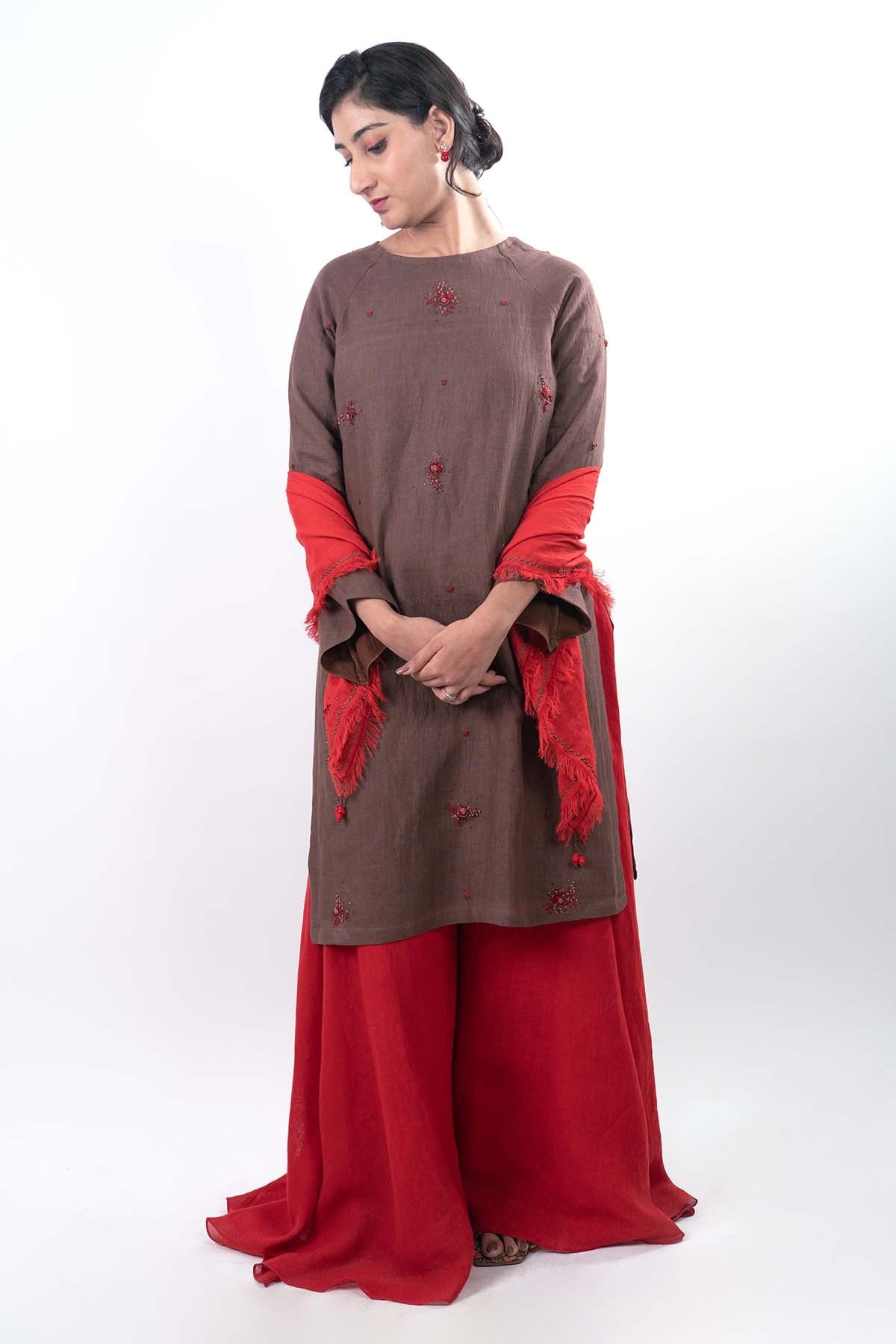 Buy Designer Multicolor Round Neck Kurta Set Online