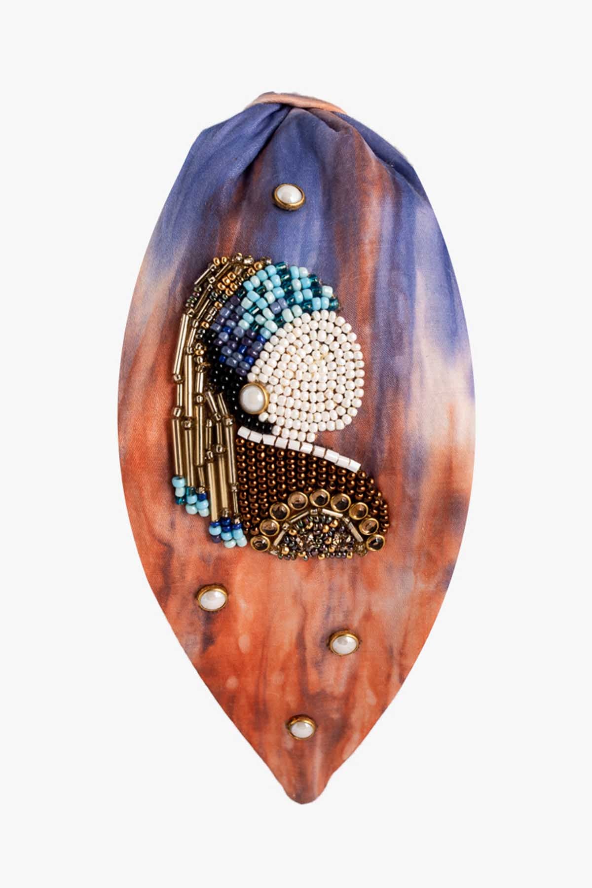 Multicolor Satin Pearl Headband