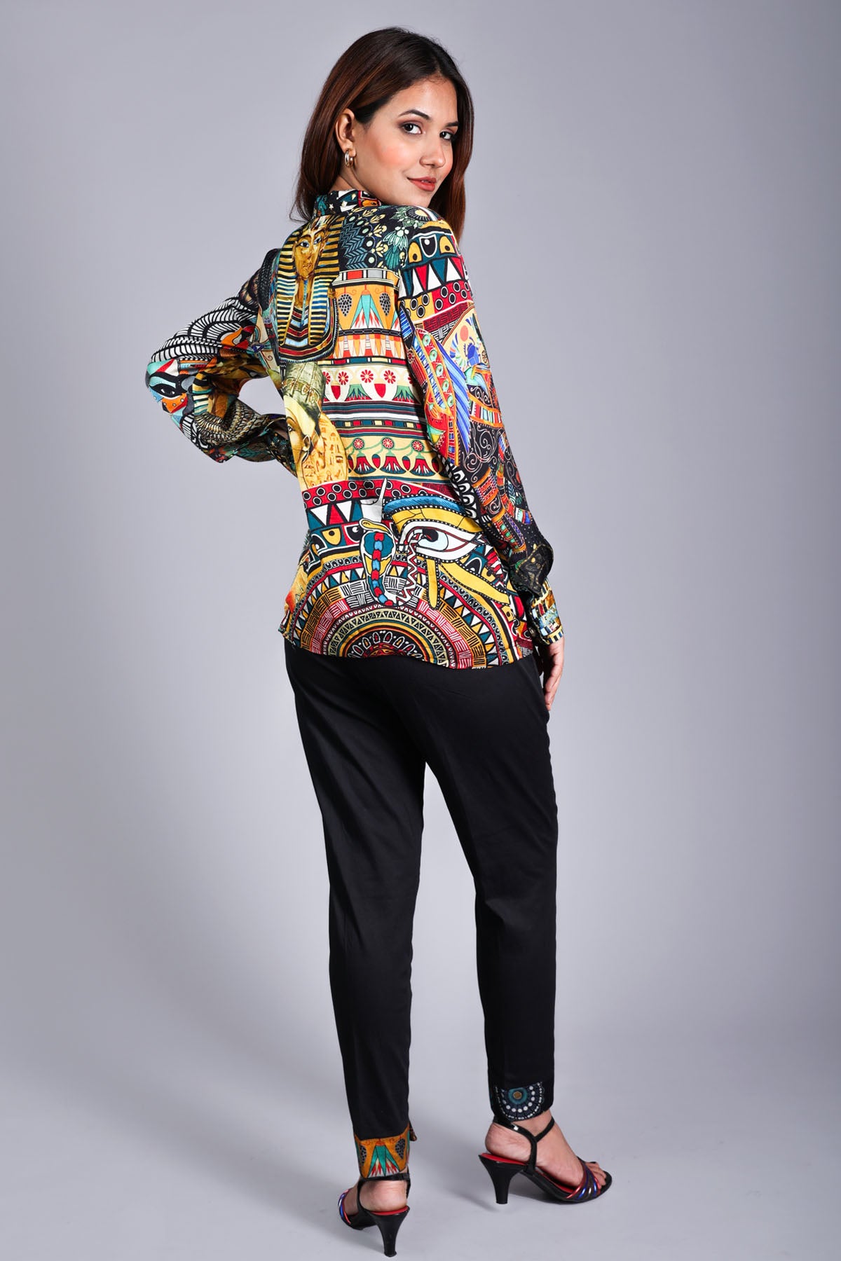 Multicolor Satin Print Shirt