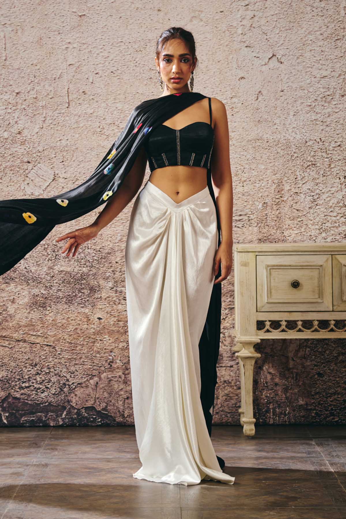 Multicolor Shibori Skirt Set