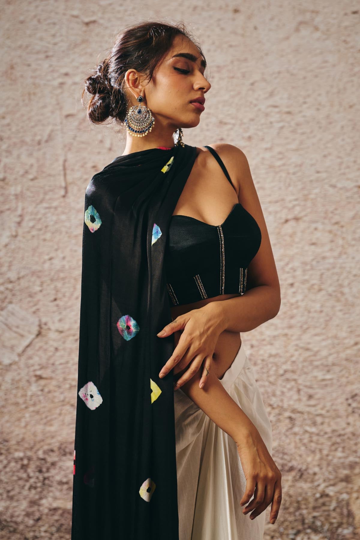 Multicolor Shibori Skirt Set