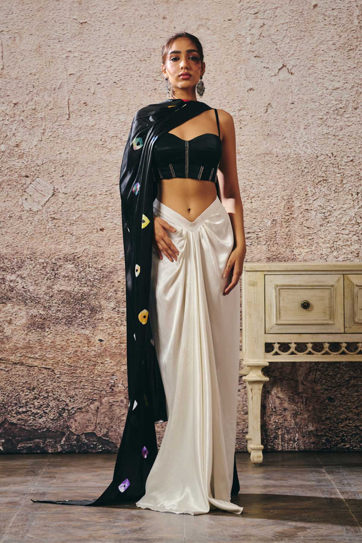 Multicolor Shibori Skirt Set