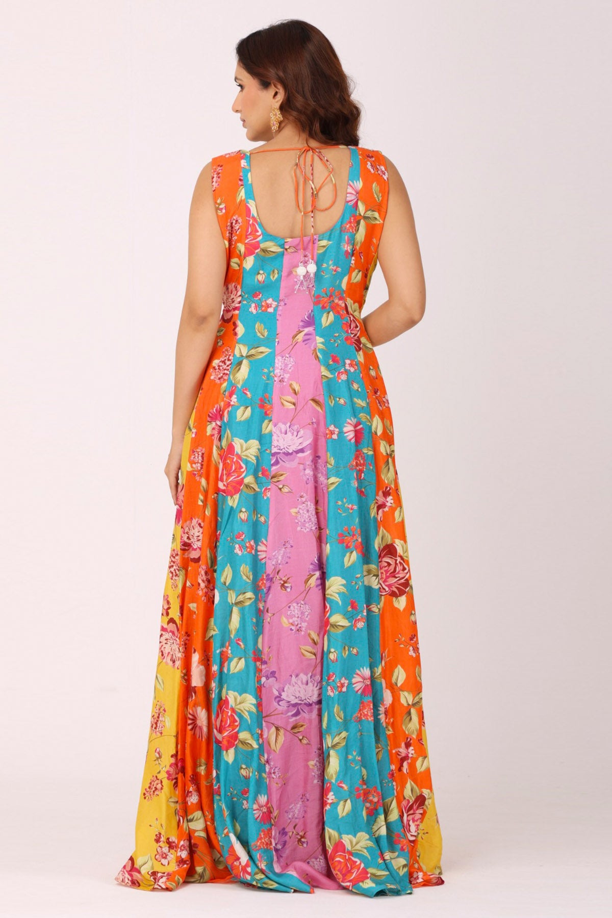 Multicolor Silk Floral Dress