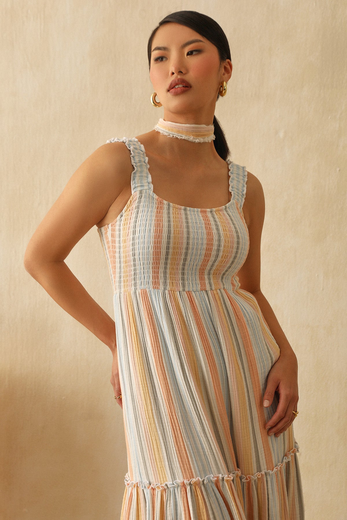 Sleeveless Multicolor Maxi Dress