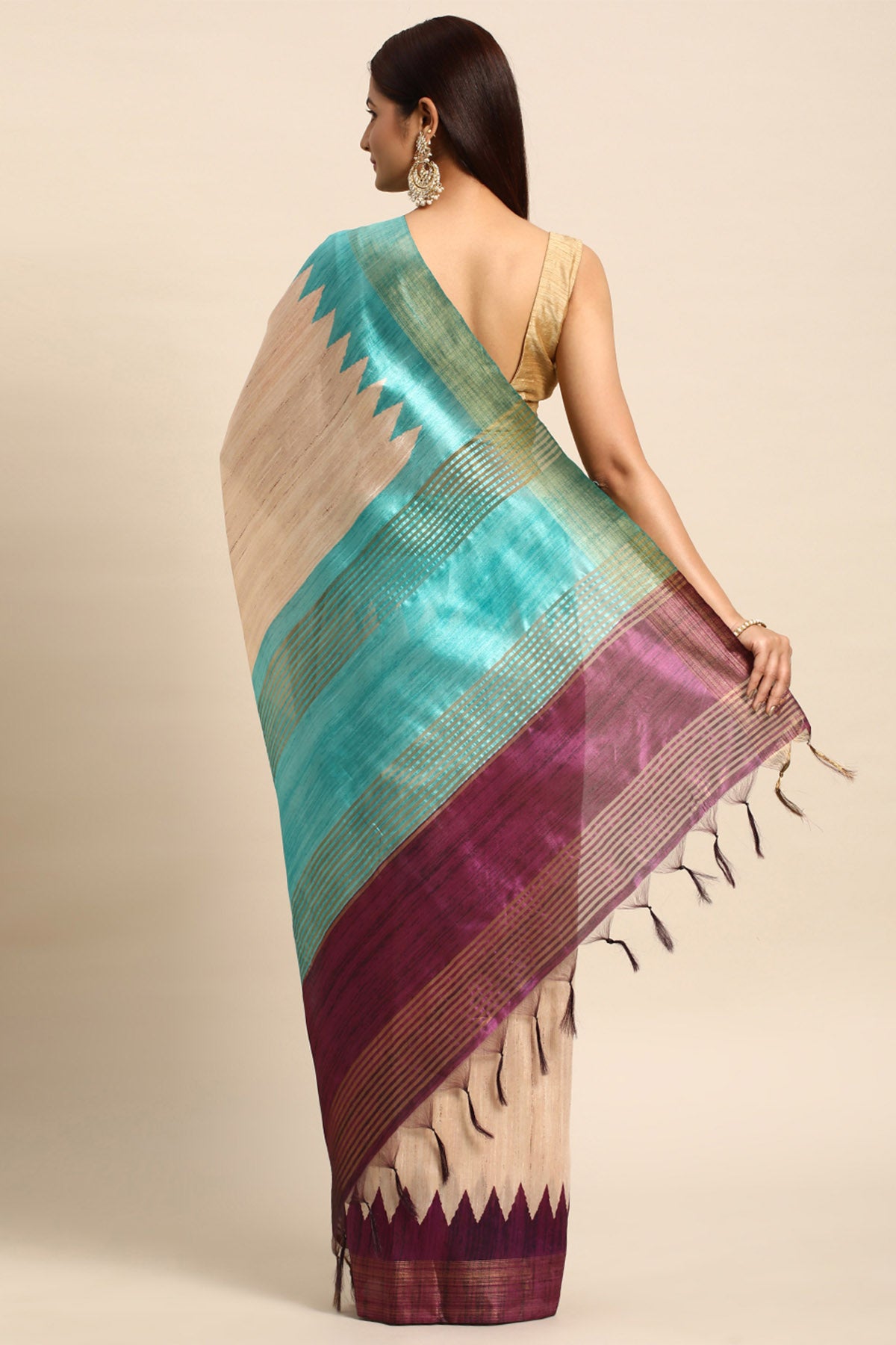 Multicolor Solid Design Saree