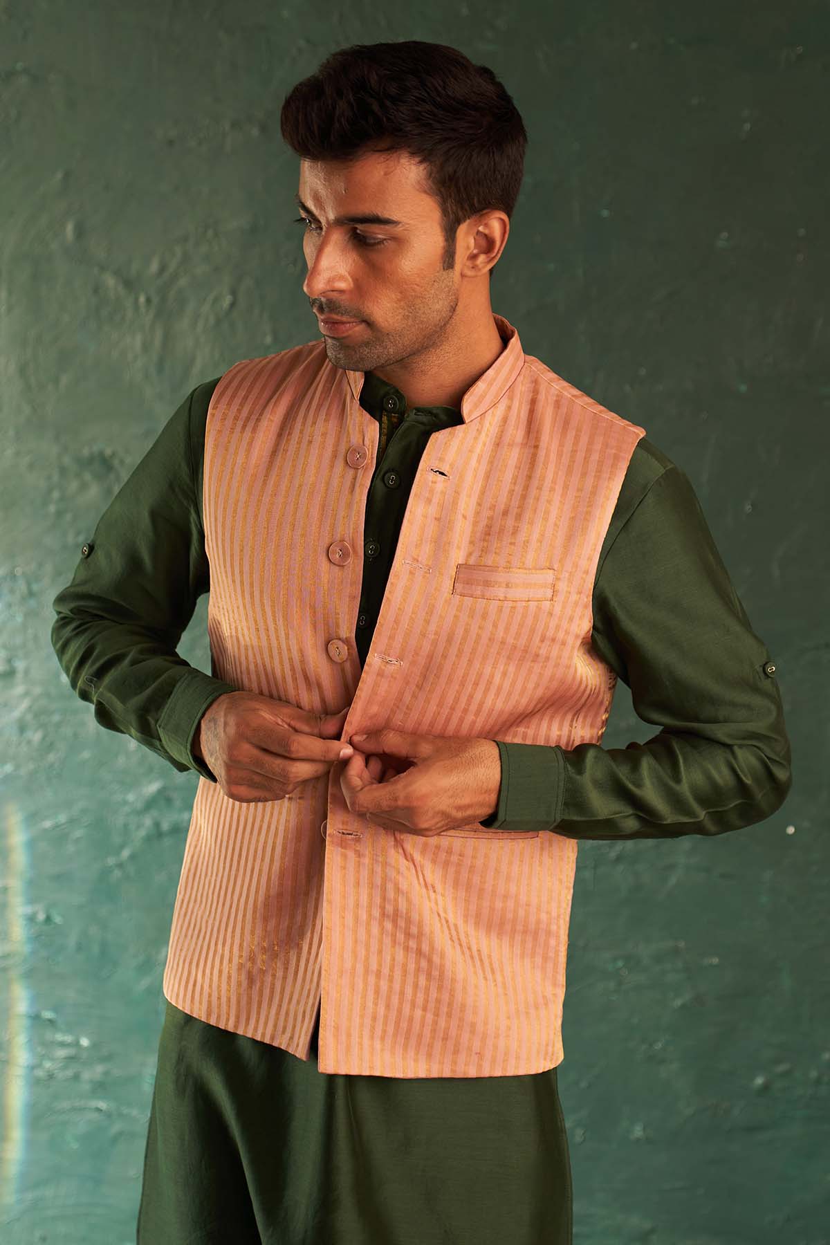 Multicolor Straight Jacket Set