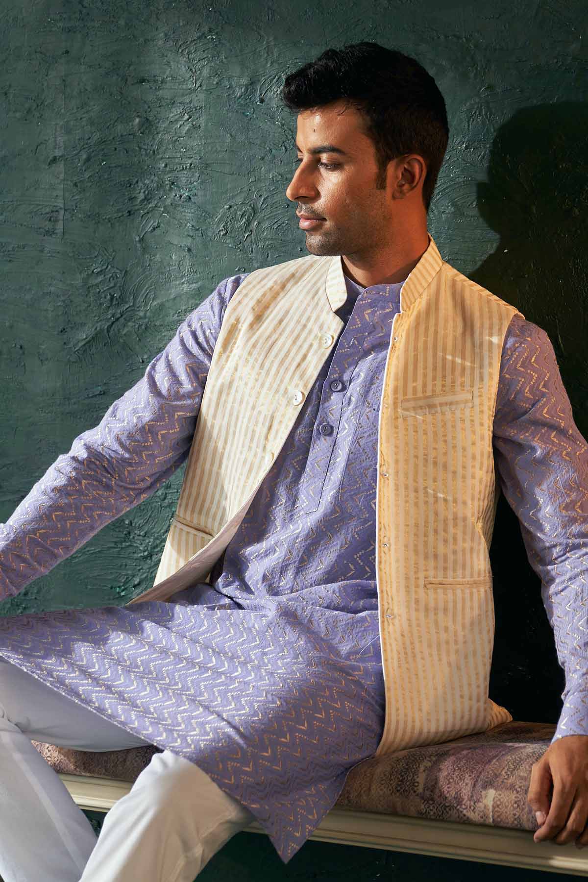 Multicolor Straight Kurta Set