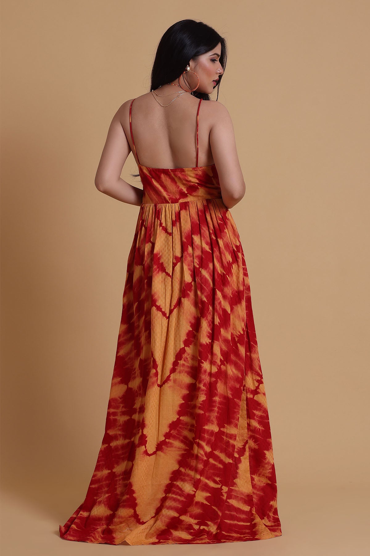 Multicolor Strappy Slit Dress