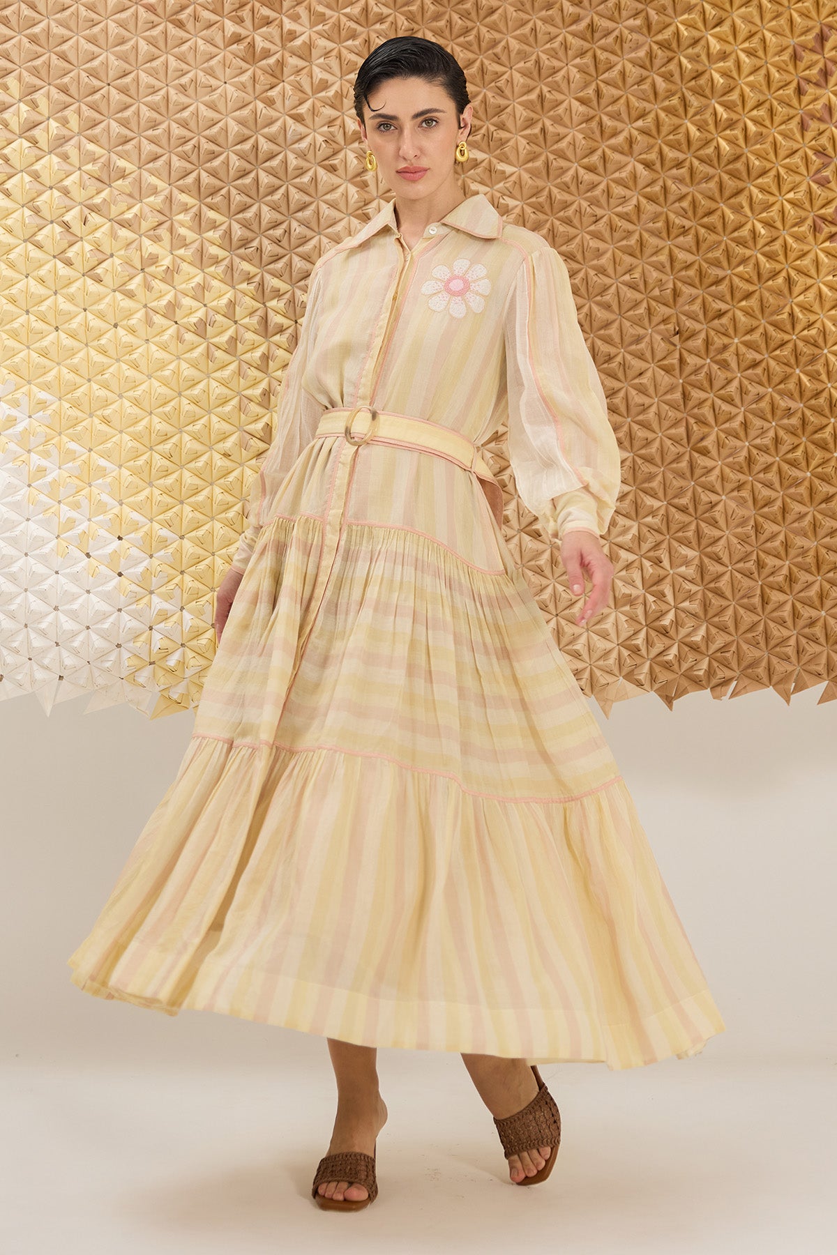 Multicolor Striped Flowy Dress