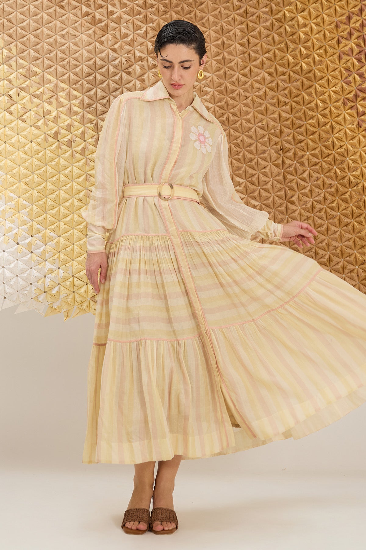 Multicolor Striped Flowy Dress