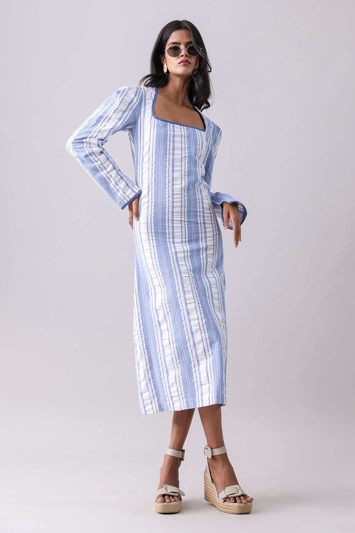 Buy Multicolor Striped Midi Dress by Why Look West for women online at ScrollnShops