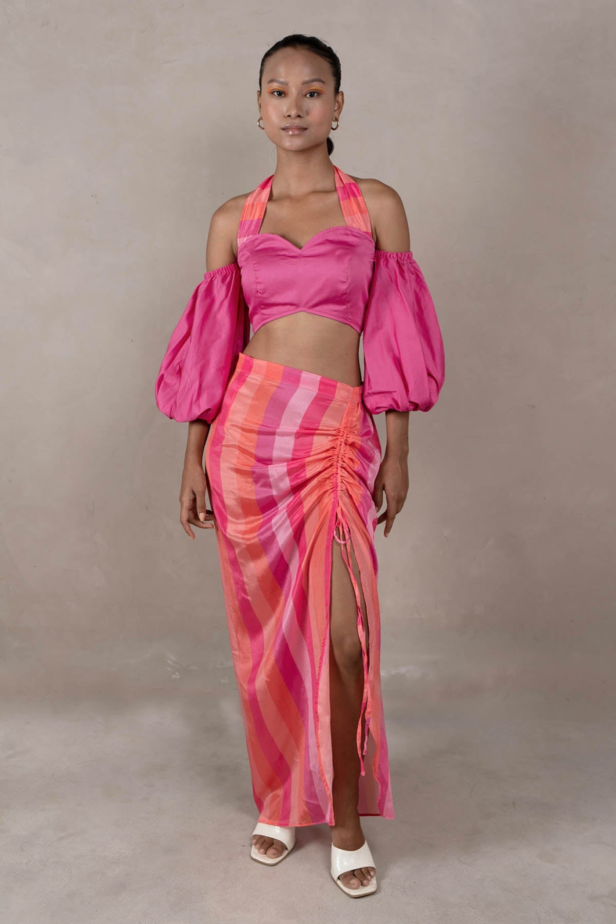 Buy Multicolor Striped Skirt For Women by SewSutra Available online at ScrollnShops