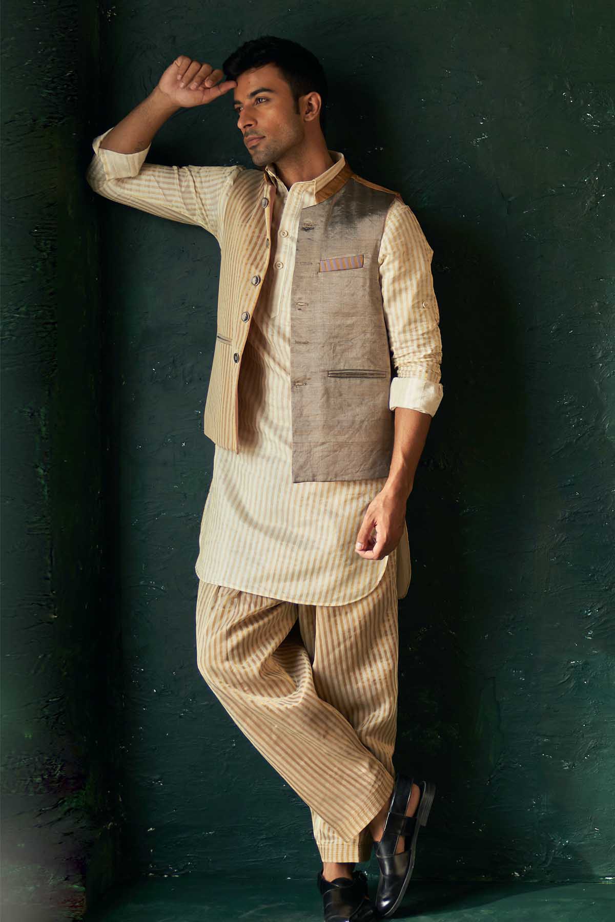 Buy Multicolor Stripes Jacket Set Online