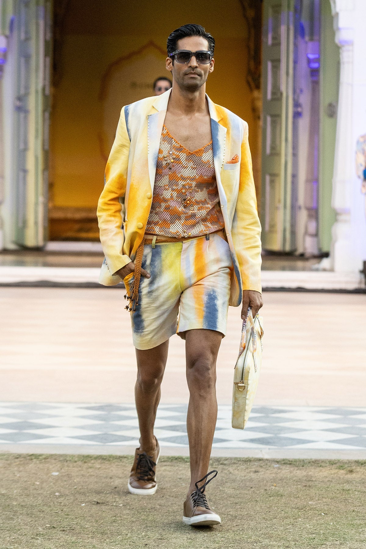 Buy Multicolor Stroke Shorts Set by Mandira Wirk for men online at ScrollnShops