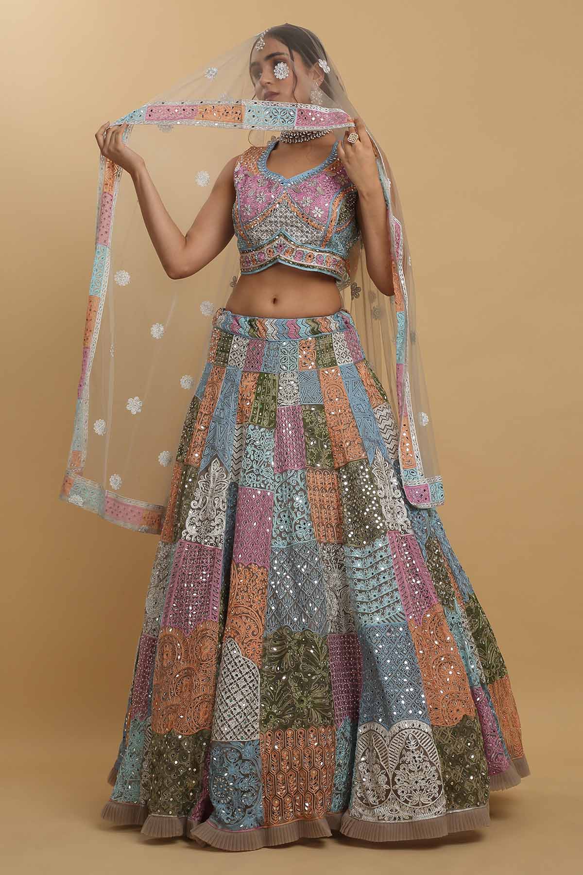 Multicolor Thread Lehenga Set
