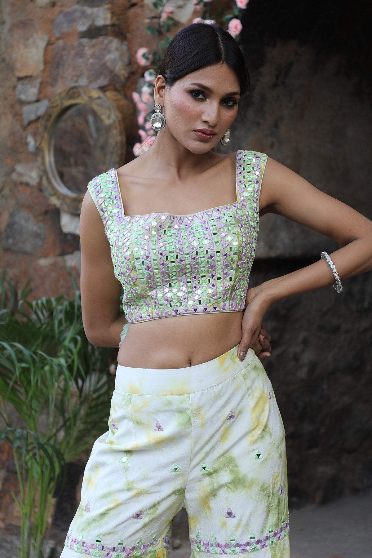 Multicolor Tie-Dye Gharara Set