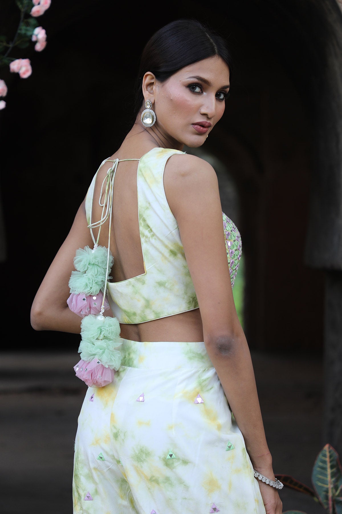 Multicolor Tie-Dye Gharara Set