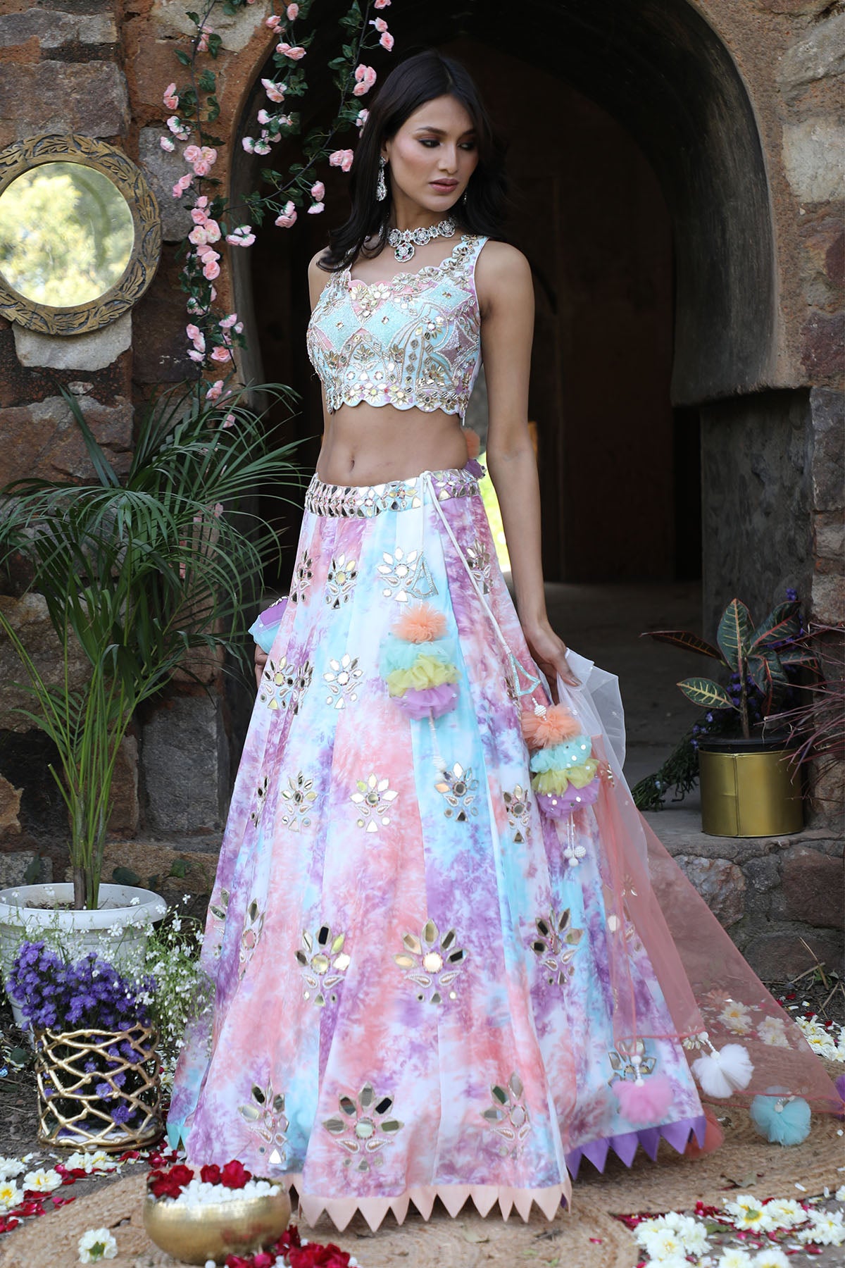 Multicolor Tie-Dye Lehenga Set