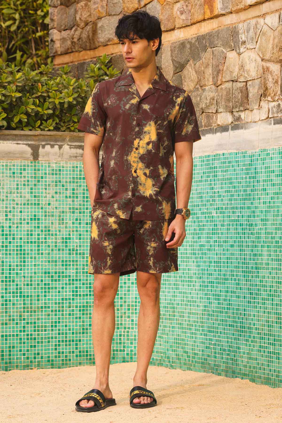 Multicolor Tie Dye Print Shorts