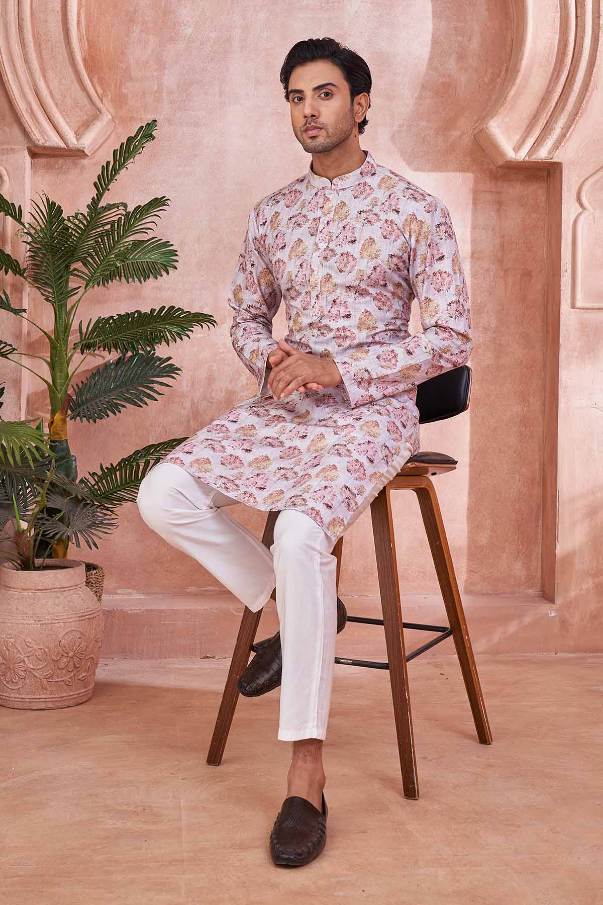 Buy Multicolor Tree Printed Kurta by SNEHA B - Men for online at ScrollnShops
