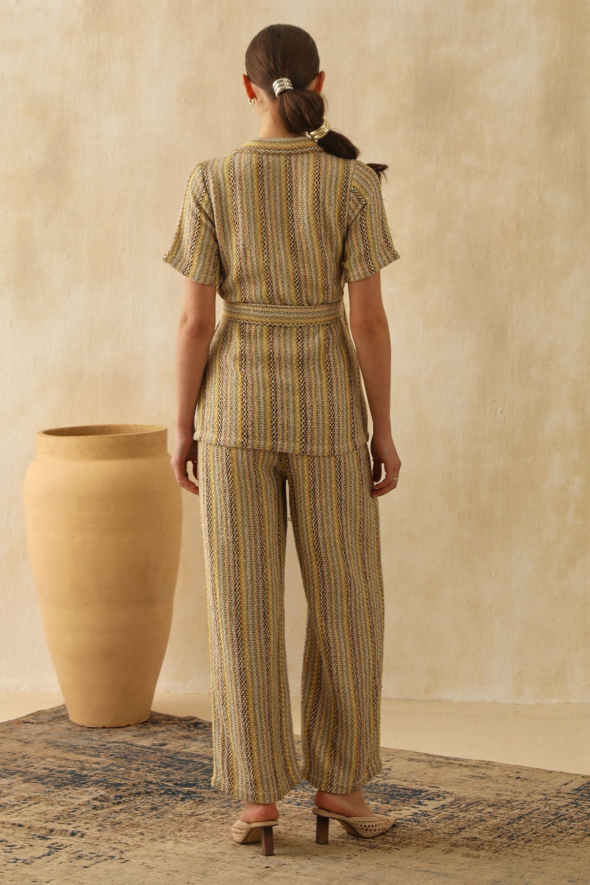 Multicolor Tweed Pockets Pants