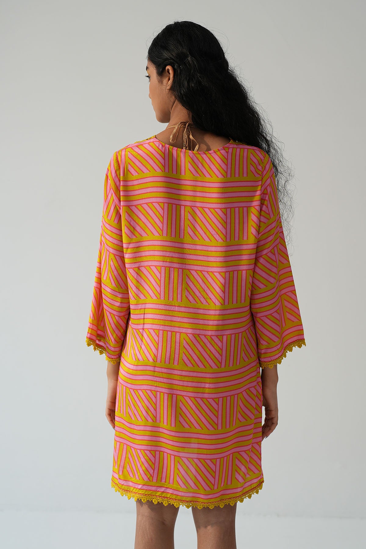 Multicolor V-Neck Coverup Dress