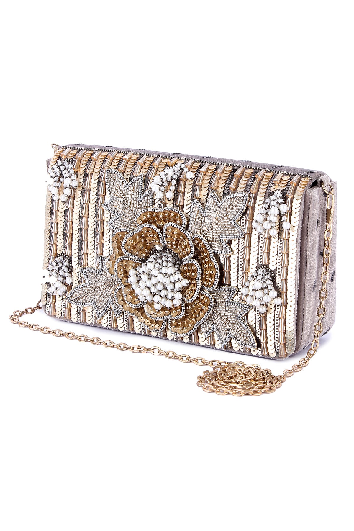 Multicolor Velvet Hand Clutch