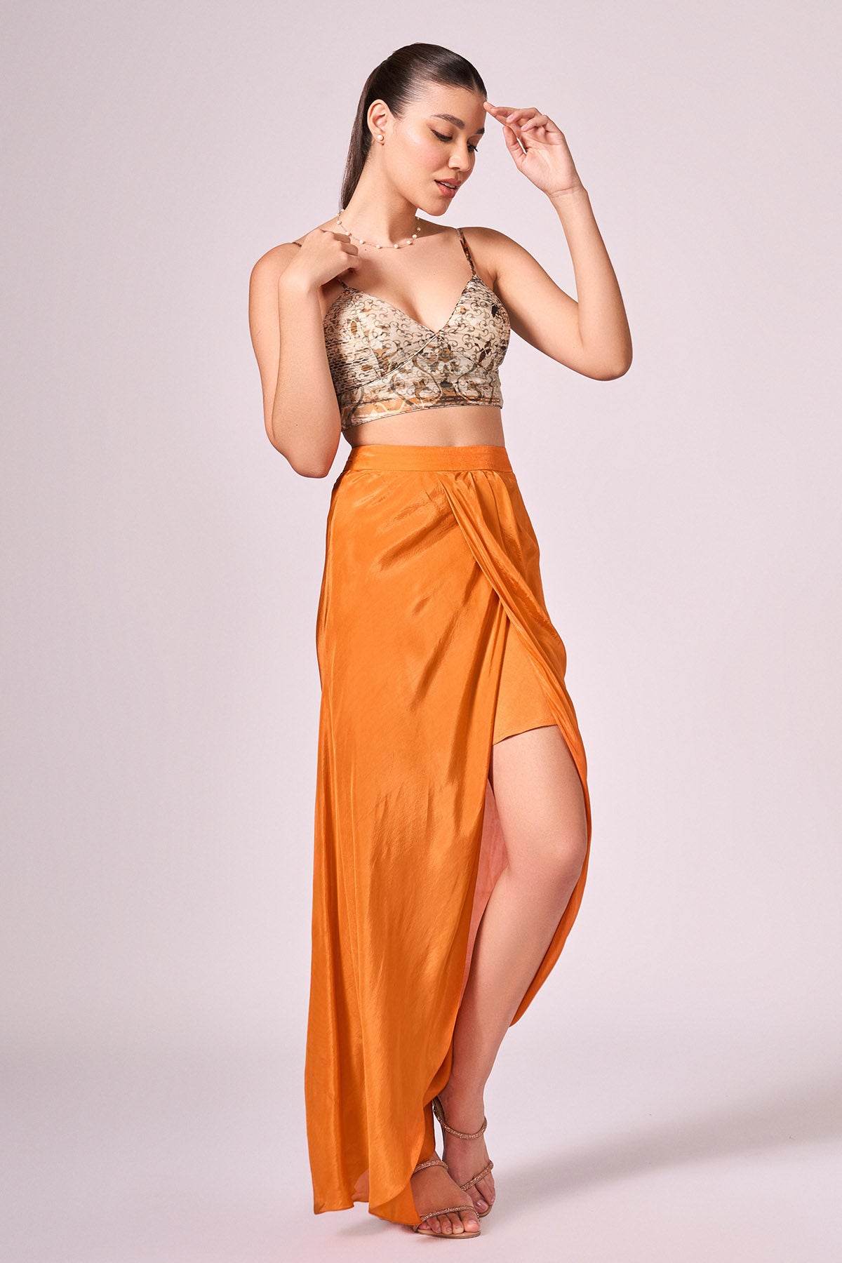 Multicolor Viscose Cape Set